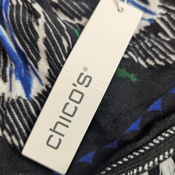 NWT Chicos 1 Womens M Ikat Fringe Tassel Open Cardigan 3/4 Bell Sleeve $129 - Picture 7 of 9